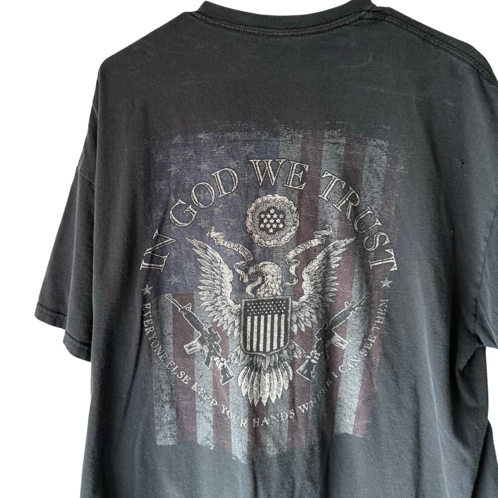 Sportsman's Warehouse Size 2XL Black USA Patrotic In God We Trust T Shirt‎